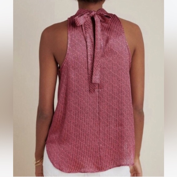 Anthropologie Maeve High Neck Tank top blouse red black printed - Picture 2 of 12